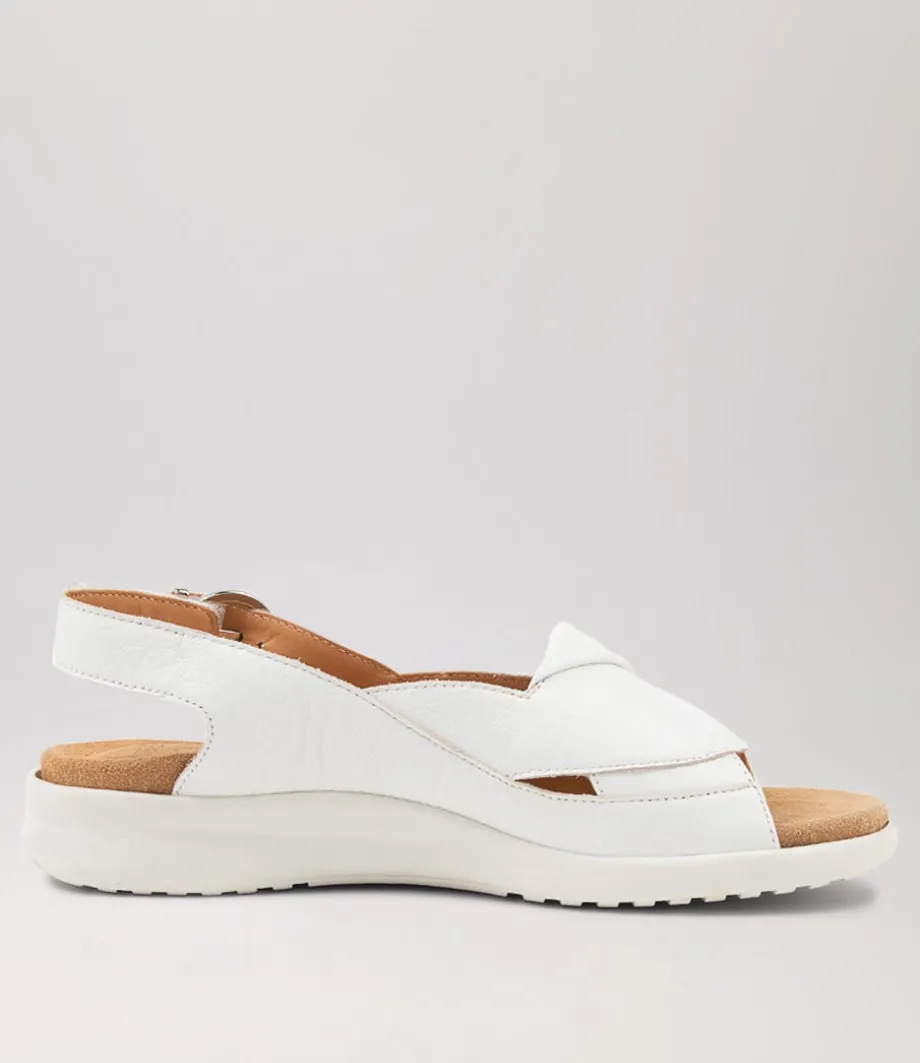Bari Xw White Leather Sandals Ws