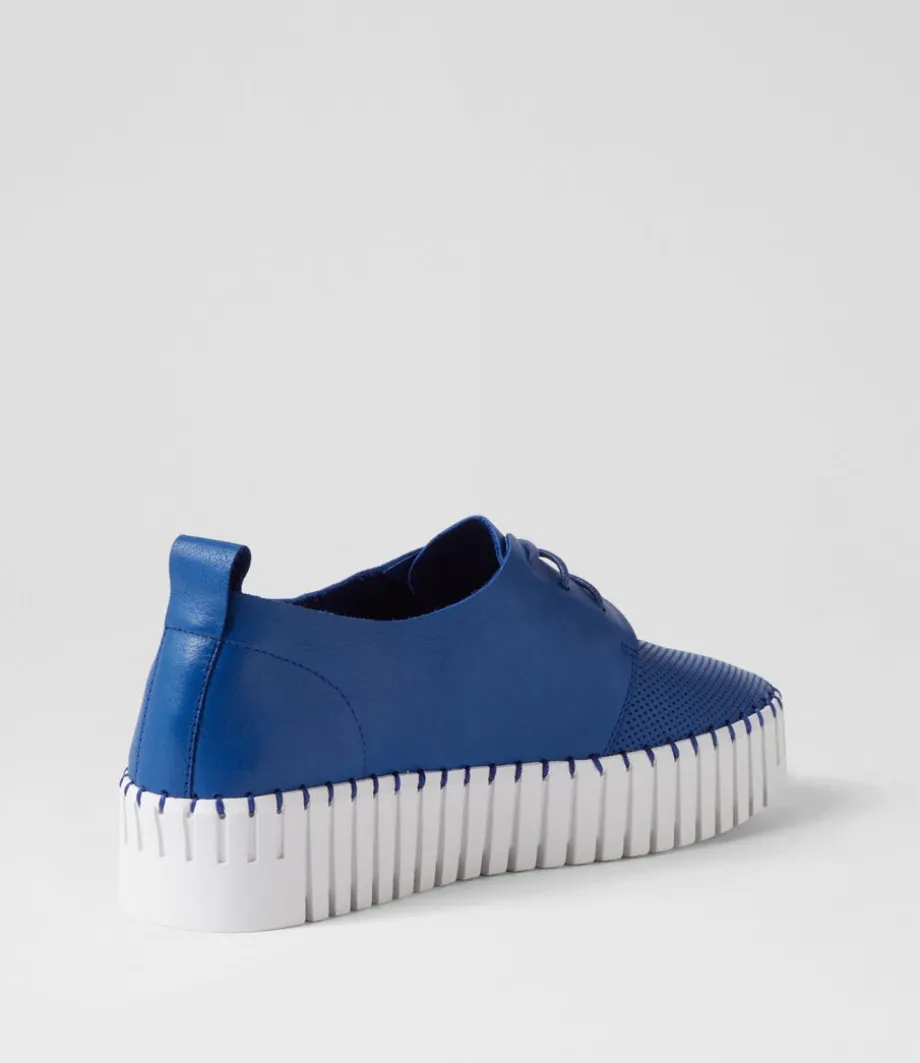 Batu Cobalt White Leather Sneakers