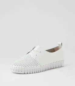 Huston White Leather