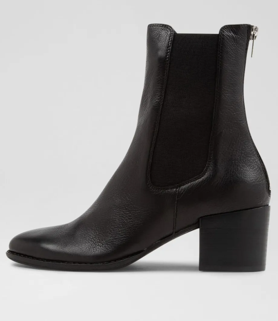 Mycah Black Leather Chelsea Boots Bh