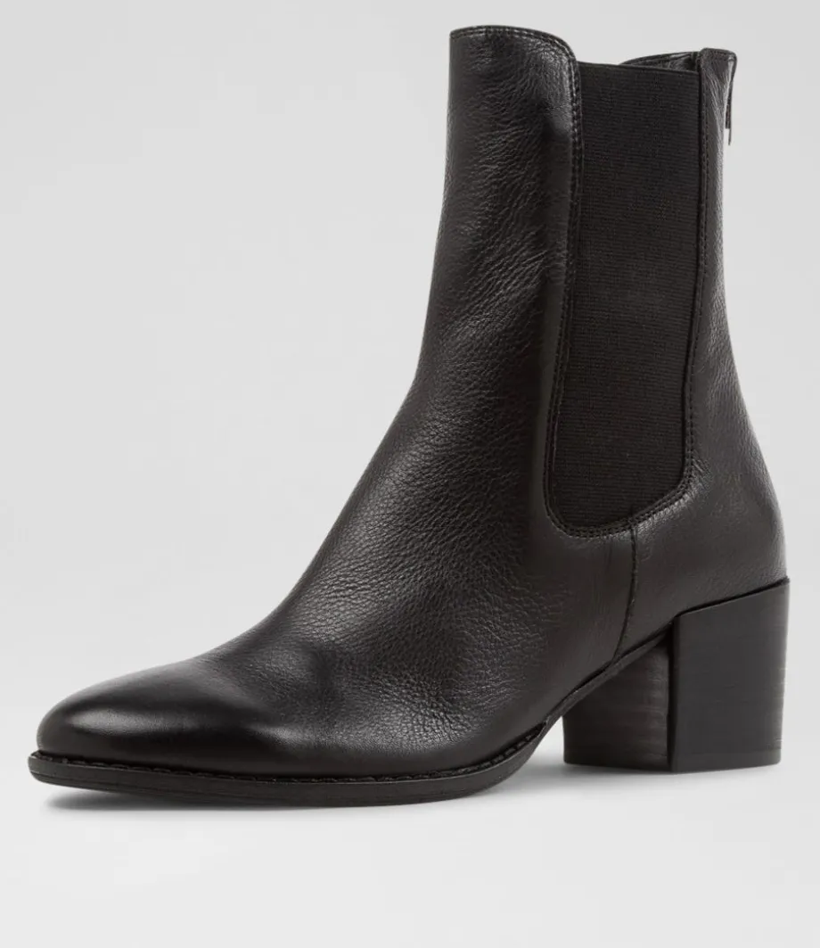 Mycah Black Leather Chelsea Boots Bh