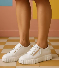 Osloe White Leather Sneakers