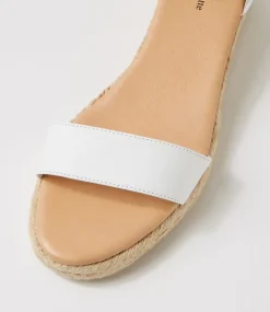 Sprout Lrg White Leather Buckle Espadrilles