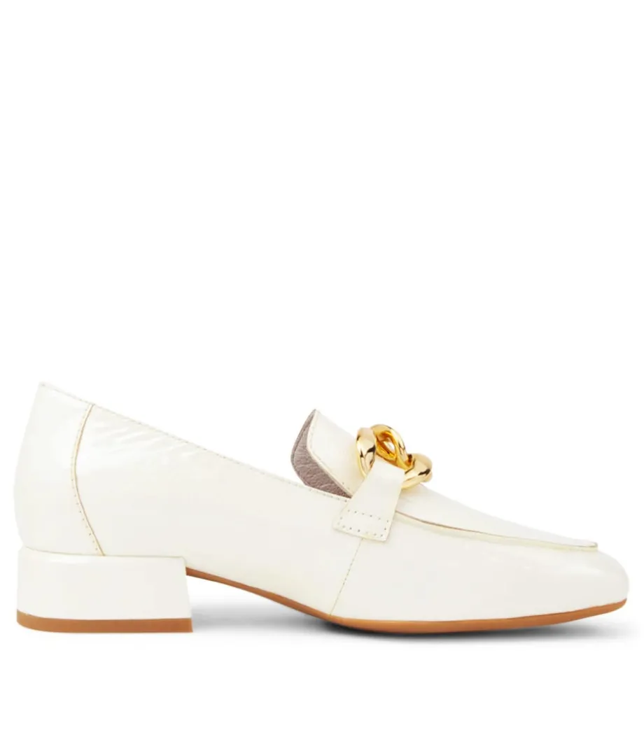Vivandy White Shrunken Patent Heels